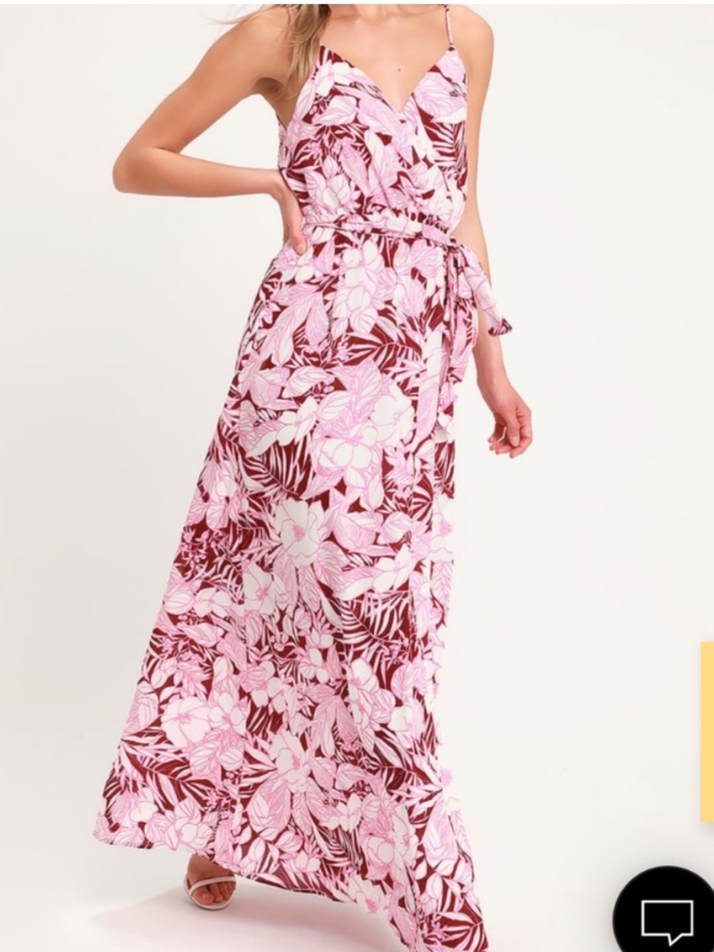 Lulus Floral Sunrise In Paradise Resort Wear Maxi Dress Size Small
